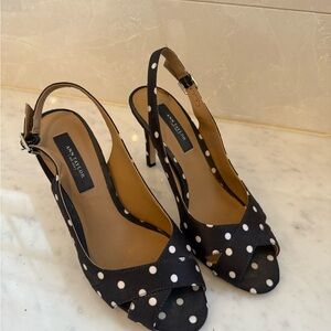 Ann Taylor Black and White Polka Dot Heels